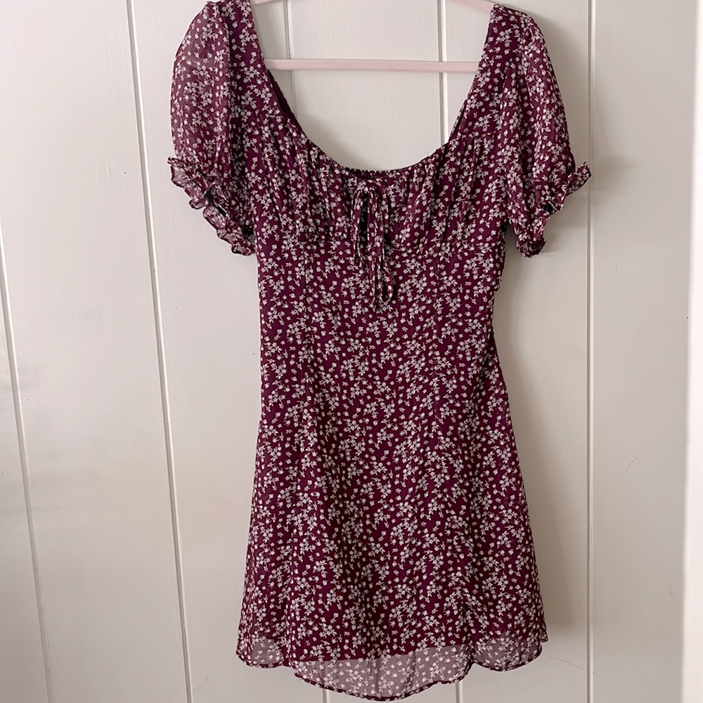 Maroon Floral Dress